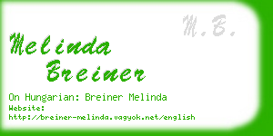 melinda breiner business card